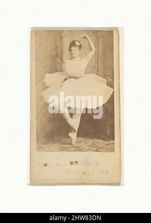 Kunst inspiriert von Card 466, Palladina, aus der Schauspielereihe (N45, Typ 1) für Virginia Brights Cigarettes, ca. 1888, Albuminfoto, Blatt: 2 3/4 x 1 3/8 Zoll (7 x 3,5 cm), Handelskarten aus der Serie 'Schauspieler und Schauspielerinnen' (N45, Typ 1), herausgegeben ca. 1888 von Allen, Classic Works modernisiert von Artotop mit einem Schuss Moderne. Formen, Farbe und Wert, auffällige visuelle Wirkung auf Kunst. Emotionen durch Freiheit von Kunstwerken auf zeitgemäße Weise. Eine zeitlose Botschaft, die eine wild kreative neue Richtung verfolgt. Künstler, die sich dem digitalen Medium zuwenden und die Artotop NFT erschaffen Stockfoto