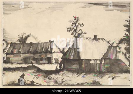 Kunst inspiriert von großen Schuppen aus Regiunculae et Villae aliquot Ducatus Brabantiae, ca. 1610, Ätzen, Platte: 4 1/8 x 6 3/16 Zoll (10,5 x 15,7 cm), Drucke, Claes Jansz. Visscher (Niederländisch, Amsterdam 1586–1652 Amsterdam), nach dem Meister der kleinen Landschaften (Niederlandisch, 16. Jahrhundert, Klassische Werke von Artotop mit einem Schuss Moderne modernisiert. Formen, Farbe und Wert, auffällige visuelle Wirkung auf Kunst. Emotionen durch Freiheit von Kunstwerken auf zeitgemäße Weise. Eine zeitlose Botschaft, die eine wild kreative neue Richtung verfolgt. Künstler, die sich dem digitalen Medium zuwenden und die Artotop NFT erschaffen Stockfoto