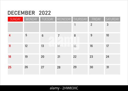 Kalendersymbol Dezember 2022. Dezember 2022. Segelflugzeug für Dezember. Zeitplanung Stock Vektor