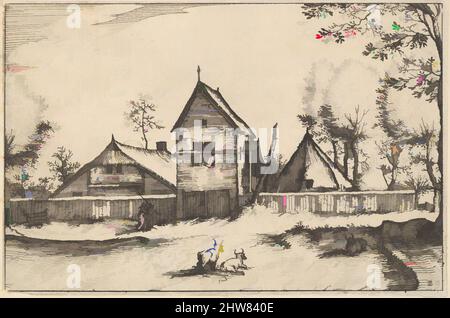 Kunst inspiriert von großem ummauerten Bauernhof von Regiunculae et Villae aliquot Ducatus Brabantiae, ca. 1610, Ätzen, Platte: 4 1/16 x 6 3/16 Zoll (10,3 x 15,7 cm), Drucke, Claes Jansz. Visscher (Niederländisch, Amsterdam 1586–1652 Amsterdam), After the Master of the Small Landscapes (Netherlandish, 16., Klassische Werke, die von Artotop mit einem Schuss Moderne modernisiert wurden. Formen, Farbe und Wert, auffällige visuelle Wirkung auf Kunst. Emotionen durch Freiheit von Kunstwerken auf zeitgemäße Weise. Eine zeitlose Botschaft, die eine wild kreative neue Richtung verfolgt. Künstler, die sich dem digitalen Medium zuwenden und die Artotop NFT erschaffen Stockfoto