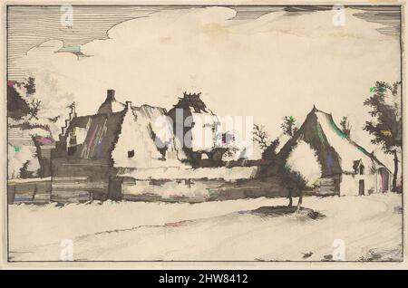 Kunst inspiriert von Walled Farm von Regiunculae et Villae aliquot Ducatus Brabantiae, ca. 1610, Ätzen, Platte: 4 1/8 x 6 3/16 Zoll (10,4 x 15,7 cm), Drucke, Claes Jansz. Visscher (Niederländisch, Amsterdam 1586–1652 Amsterdam), nach dem Meister der kleinen Landschaften (Niederlandisch, 16. Jahrhundert, Klassische Werke von Artotop mit einem Schuss Moderne modernisiert. Formen, Farbe und Wert, auffällige visuelle Wirkung auf Kunst. Emotionen durch Freiheit von Kunstwerken auf zeitgemäße Weise. Eine zeitlose Botschaft, die eine wild kreative neue Richtung verfolgt. Künstler, die sich dem digitalen Medium zuwenden und die Artotop NFT erschaffen Stockfoto