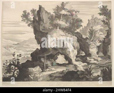 Kunst inspiriert von Rocky Landscape mit St. Jerome, Gravur; First State, Blatt: 8 1/2 x 11 Zoll (21,6 x 28 cm), Drucke, Aegidius Sadeler II (Niederländisch, Antwerpen 1568–1629 Prag), nach Jan Brueghel der Ältere (Niederländisch, Brüssel 1568–1625 Antwerpen, Klassische Werke, die von Artotop mit einem Schuss Moderne modernisiert wurden. Formen, Farbe und Wert, auffällige visuelle Wirkung auf Kunst. Emotionen durch Freiheit von Kunstwerken auf zeitgemäße Weise. Eine zeitlose Botschaft, die eine wild kreative neue Richtung verfolgt. Künstler, die sich dem digitalen Medium zuwenden und die Artotop NFT erschaffen Stockfoto