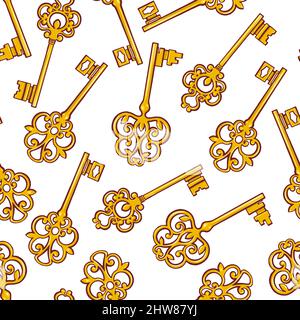 Nahtlos schönen Hintergrund mit Gold Retro-Tasten Stock Vektor