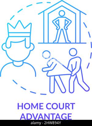 Symbol für das Konzept „Home Court Advantage Blue Gradient“ Stock Vektor