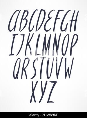 Nette lustige Schrift. Handgezeichnete Schrift. Großbuchstaben Stock Vektor