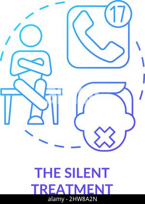 Symbol für das Konzept des blauen Gradienten für die leise Behandlung Stock Vektor