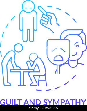 Symbol für das blaue Farbverlauf mit Schuld und Sympathie Stock Vektor