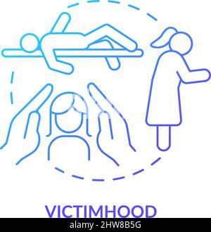 Victimhood blue gradient Concept Icon Stock Vektor