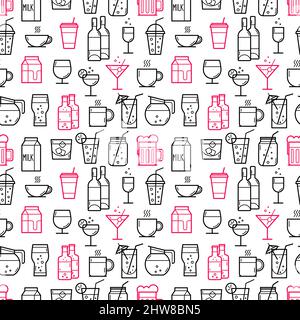 Symbole für Getränke und Getränke. Vektorgrafik Stock Vektor