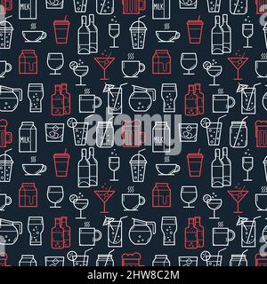 Symbole für Getränke und Getränke. Vektorgrafik Stock Vektor