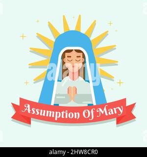 Annahme von Mary Day Vektor Illustration Design Stock Vektor