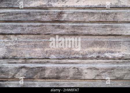 Alter Holzboden mit schöner Textur, horizontale Linien, Blick von oben. Textur von Holzbrettern. Stockfoto