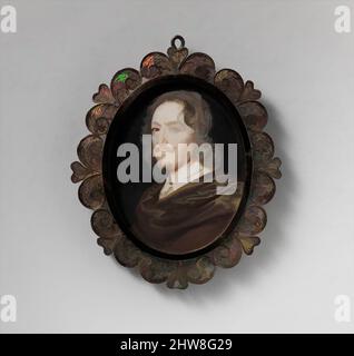 Kunst inspiriert von Henry Carey (1596–1661), zweiter Earl of Monmouth, 1649, Vellum auf vorbereiteter Karte, Oval, 2 1/2 x 2 Zoll (64 x 52 mm), Miniaturen, Samuel Cooper (Großbritannien, London (?) 1608?–1672 London, Classic Works modernisiert von Artotop mit einem Schuss Moderne. Formen, Farbe und Wert, auffällige visuelle Wirkung auf Kunst. Emotionen durch Freiheit von Kunstwerken auf zeitgemäße Weise. Eine zeitlose Botschaft, die eine wild kreative neue Richtung verfolgt. Künstler, die sich dem digitalen Medium zuwenden und die Artotop NFT erschaffen Stockfoto