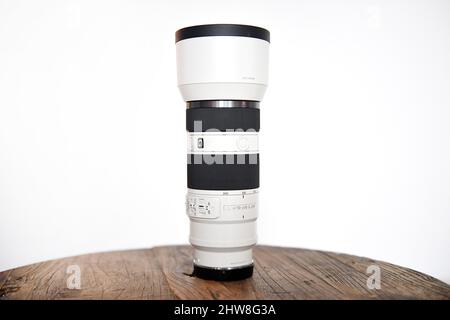 70-200mm G-Objektiv von Sony. Manchester, Großbritannien. Stockfoto