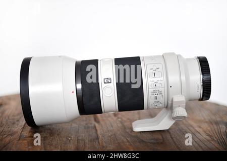 70-200mm G-Objektiv von Sony. Manchester, Großbritannien. Stockfoto