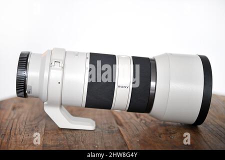 70-200mm G-Objektiv von Sony. Manchester, Großbritannien. Stockfoto