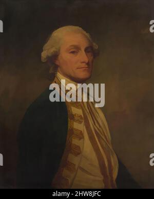 Kunst inspiriert von Admiral Sir Chaloner Ogle (1726–1816), Öl auf Leinwand, 30 x 24 5/8 Zoll (76,2 x 62,5 cm), Gemälde, George Romney (britisch, Beckside, Lancashire 1734–1802 Kendal, Cumbria, Classic Works modernisiert von Artotop mit einem Schuss Moderne. Formen, Farbe und Wert, auffällige visuelle Wirkung auf Kunst. Emotionen durch Freiheit von Kunstwerken auf zeitgemäße Weise. Eine zeitlose Botschaft, die eine wild kreative neue Richtung verfolgt. Künstler, die sich dem digitalen Medium zuwenden und die Artotop NFT erschaffen Stockfoto