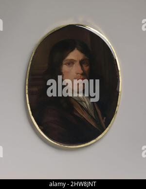 Kunst inspiriert von Portrait of a man, ca. 1680, Öl auf Kupfer, oval, 3 3/8 x 2 1/2 Zoll (8,6 x 6,4 cm), Gemälde, zugeschrieben Pieter van Slingelandt (Niederländisch, Leiden 1640–1691 Leiden, Klassische Werke, die von Artotop mit einem Schuss Moderne modernisiert wurden. Formen, Farbe und Wert, auffällige visuelle Wirkung auf Kunst. Emotionen durch Freiheit von Kunstwerken auf zeitgemäße Weise. Eine zeitlose Botschaft, die eine wild kreative neue Richtung verfolgt. Künstler, die sich dem digitalen Medium zuwenden und die Artotop NFT erschaffen Stockfoto