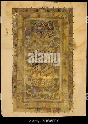 Kunst, inspiriert von Folio aus einer Qur'an-Handschrift, datiert A.H. 531/ AD 1137, dem Iran zugeschrieben, Tinte, Gold und opakes Aquarell auf Papier, 10 1/8 x 7 1/2in. (25,7 x 19cm), Codices, Classic Works modernisiert von Artotop mit einem Schuss Moderne. Formen, Farbe und Wert, auffällige visuelle Wirkung auf Kunst. Emotionen durch Freiheit von Kunstwerken auf zeitgemäße Weise. Eine zeitlose Botschaft, die eine wild kreative neue Richtung verfolgt. Künstler, die sich dem digitalen Medium zuwenden und die Artotop NFT erschaffen Stockfoto