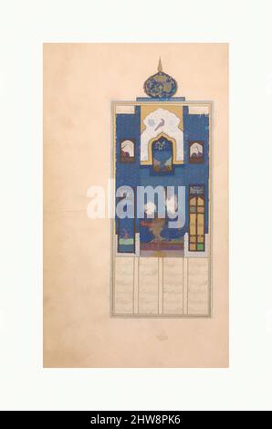 Kunst inspiriert von Bahram Gur im Blauen Pavillon', Folio aus Khamsa (Quintett) von Nizami, Anfang des 16.. Jahrhunderts, dem Iran zugeschrieben, Shiraz, Ink, Opakes Aquarell und Gold auf Papier, Codices, Classic Works modernisiert von Artotop mit einem Schuss Moderne. Formen, Farbe und Wert, auffällige visuelle Wirkung auf Kunst. Emotionen durch Freiheit von Kunstwerken auf zeitgemäße Weise. Eine zeitlose Botschaft, die eine wild kreative neue Richtung verfolgt. Künstler, die sich dem digitalen Medium zuwenden und die Artotop NFT erschaffen Stockfoto