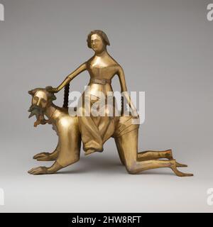 Kunst inspiriert von Aquamanile in Form von Aristoteles und Phyllis, Ende des 14.. Oder Anfang des 15.. Jahrhunderts, Südniederländisch, Bronze; Quartäre Kupferlegierung (ca. 72% Kupfer, ca. 17% Zink, H. 32,5 cm, W. 17,9 cm, l. 39,3 cm, Gew. 6062 g., Metallarbeiten-Bronze, ein Aquamanil ist ein Gefäß für, Klassische Werke, die von Artotop mit einem Schuss Moderne modernisiert wurden. Formen, Farbe und Wert, auffällige visuelle Wirkung auf Kunst. Emotionen durch Freiheit von Kunstwerken auf zeitgemäße Weise. Eine zeitlose Botschaft, die eine wild kreative neue Richtung verfolgt. Künstler, die sich dem digitalen Medium zuwenden und die Artotop NFT erschaffen Stockfoto