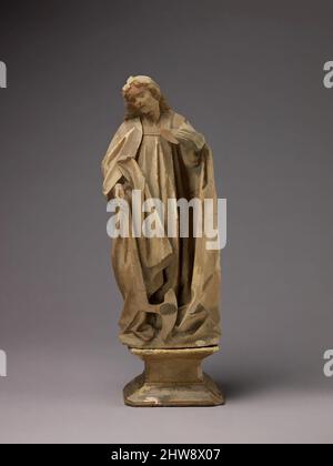 Kunst inspiriert von Matthäus, ca. 1450–70, Südniederländer oder Nordfrankreich, Alabaster, H. 34,1 cm (ohne Sockel), h. 6,4 cm (Sockel)., Skulptur-Alabaster, Südniederländer oder Nordfrankreich, Klassische Werke, die von Artotop mit einem Schuss Moderne modernisiert wurden. Formen, Farbe und Wert, auffällige visuelle Wirkung auf Kunst. Emotionen durch Freiheit von Kunstwerken auf zeitgemäße Weise. Eine zeitlose Botschaft, die eine wild kreative neue Richtung verfolgt. Künstler, die sich dem digitalen Medium zuwenden und die Artotop NFT erschaffen Stockfoto