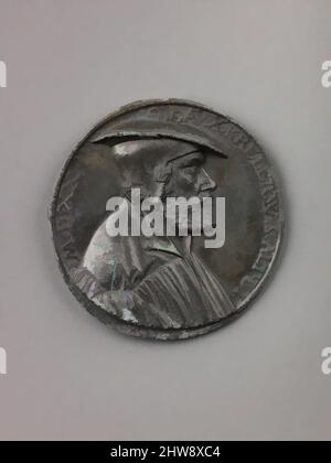 Kunst inspiriert von der Porträtmedaille von Laux Kreler, ca. 1537 (wahrscheinlich eine spätere Besetzung), Blei, Durchm. 5,9 cm, Gew. 102 g., Medaillen, Unbekannter süddeutscher Medaillengewinnerin, Kreis von Hans Kels dem Älteren (Deutsch, Füssen 1480/85–ca. 1559 Kaufbeuren), Hans Kels der Jüngere (deutsch, 1508/10–1565) (?), This One, Klassische Werke, die von Artotop mit einem Schuss Moderne modernisiert wurden. Formen, Farbe und Wert, auffällige visuelle Wirkung auf Kunst. Emotionen durch Freiheit von Kunstwerken auf zeitgemäße Weise. Eine zeitlose Botschaft, die eine wild kreative neue Richtung verfolgt. Künstler, die sich dem digitalen Medium zuwenden und die Artotop NFT erschaffen Stockfoto