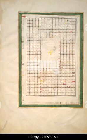 Manuskript: Tabelle des Antichristen, ca. 1180, Spanisch, Tempera, Gold und Tinte auf Pergament, insgesamt (Folio): 17 1/2 x 11 13/16 Zoll (44,4 x 30 cm), Handschriften und Illuminationen, illustrierte Beatus-Manuskripte erwecken eine außergewöhnliche Vision klassischer Werke zum Leben, die von Artotop mit einem Schuss Moderne modernisiert wurden. Formen, Farbe und Wert, auffällige visuelle Wirkung auf Kunst. Emotionen durch Freiheit von Kunstwerken auf zeitgemäße Weise. Eine zeitlose Botschaft, die eine wild kreative neue Richtung verfolgt. Künstler, die sich dem digitalen Medium zuwenden und die Artotop NFT erschaffen Stockfoto