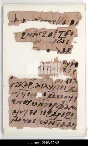 Kunst inspiriert von Papyri Fragments of a Letter to Pesenthius, 7. Century, Made in Byzantine Egypt, Koptisch, Papyrus und Tusche, gerahmt: 4 3/4 x 2 15/16 Zoll (12 x 7,5 cm), Papyrus, Classic Works modernisiert von Artotop mit einem Schuss Moderne. Formen, Farbe und Wert, auffällige visuelle Wirkung auf Kunst. Emotionen durch Freiheit von Kunstwerken auf zeitgemäße Weise. Eine zeitlose Botschaft, die eine wild kreative neue Richtung verfolgt. Künstler, die sich dem digitalen Medium zuwenden und die Artotop NFT erschaffen Stockfoto