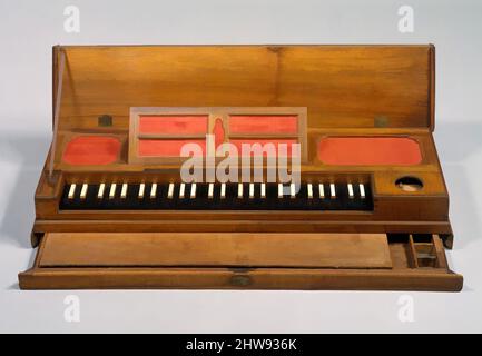 Kunst inspiriert von Clavichord, 18. Jahrhundert, Deutschland, Deutsch, Holz, W. quer unten: 93,7 cm 36-7/8 in., Chordophon-Zither-struck-Clavichord, Schule von Johann Heinrich Gräbner (deutsch, Dresden ca. 1700–ca. 1777 Dresden, Klassische Werke von Artotop mit einem Schuss Moderne modernisiert. Formen, Farbe und Wert, auffällige visuelle Wirkung auf Kunst. Emotionen durch Freiheit von Kunstwerken auf zeitgemäße Weise. Eine zeitlose Botschaft, die eine wild kreative neue Richtung verfolgt. Künstler, die sich dem digitalen Medium zuwenden und die Artotop NFT erschaffen Stockfoto