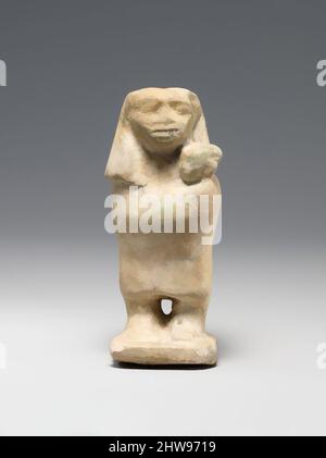 Kunst inspiriert von Figur einer Frau mit ihrem Baby, Reich der Mitte, Dynastie 12, ca. 1961–1917 v. Chr., aus Ägypten, Memphite-Region, Lisht South, Pyramidentempel von Senwosret I, Grube 6L, Ziegelsteingewölbe, 1923–24, Faience, H. 9,1 × W. 3,6 × D. 3,4 cm (3 9/16 × 1 7/16 × 1 5/16 in, Classic Works modernisiert von Artotop mit einem Schuss Moderne. Formen, Farbe und Wert, auffällige visuelle Wirkung auf Kunst. Emotionen durch Freiheit von Kunstwerken auf zeitgemäße Weise. Eine zeitlose Botschaft, die eine wild kreative neue Richtung verfolgt. Künstler, die sich dem digitalen Medium zuwenden und die Artotop NFT erschaffen Stockfoto