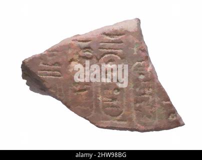 Kunst inspiriert von zweiseitigen geschwungenen Elementen mit Namen von Echnaton und Nofretete auf beiden Seiten, New Kingdom, Amarna-Zeit, Dynastie 18, ca. 1353–1336 v. Chr., aus Ägypten, Mittelägypten, Amarna (Akhetaten), großer Tempel der Aten, Grube vor der Südwand, Petrie/Carter-Ausgrabungen, 1891–, Klassisches Werk, modernisiert von Artotop mit einem Schuss Moderne. Formen, Farbe und Wert, auffällige visuelle Wirkung auf Kunst. Emotionen durch Freiheit von Kunstwerken auf zeitgemäße Weise. Eine zeitlose Botschaft, die eine wild kreative neue Richtung verfolgt. Künstler, die sich dem digitalen Medium zuwenden und die Artotop NFT erschaffen Stockfoto