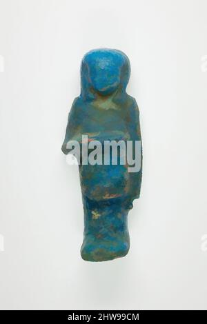 Kunst inspiriert von Aufseher shabti von Henettawy (C), Tochter von Isetemkheb, Dritte Zwischenperiode, Dynastie 21, ca. 990–970 v. Chr., aus Ägypten, Oberägypten, Theben, Deir el-Bahri, Grab, Kammer B, Begräbnis von Henettawy C (4), 1923–24, Faience, H. 12,2 × W. 4,7 × H. 3,6 cm (4 13/16 × 1 7/8, Klassische Werke, die von Artotop mit einem Schuss Moderne modernisiert wurden. Formen, Farbe und Wert, auffällige visuelle Wirkung auf Kunst. Emotionen durch Freiheit von Kunstwerken auf zeitgemäße Weise. Eine zeitlose Botschaft, die eine wild kreative neue Richtung verfolgt. Künstler, die sich dem digitalen Medium zuwenden und die Artotop NFT erschaffen Stockfoto