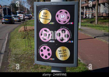 Plakat 25e Rose Filmdagen in Amsterdam Niederlande 3-2-2022 Stockfoto