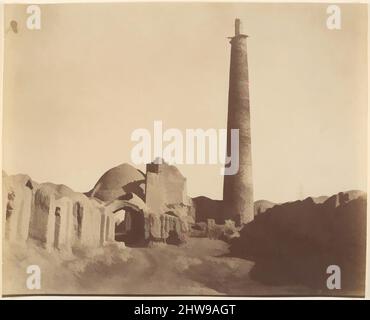 Kunst inspiriert vom Minarett der Chefarzmoschee in Damghan, 1026–1029, 1840s–60s, Albumin-Silberdruck, Fotografien, Möglicherweise von Luigi Pesce (Italienisch, 1818–1891, Klassische Werke, die von Artotop mit einem Schuss Moderne modernisiert wurden. Formen, Farbe und Wert, auffällige visuelle Wirkung auf Kunst. Emotionen durch Freiheit von Kunstwerken auf zeitgemäße Weise. Eine zeitlose Botschaft, die eine wild kreative neue Richtung verfolgt. Künstler, die sich dem digitalen Medium zuwenden und die Artotop NFT erschaffen Stockfoto