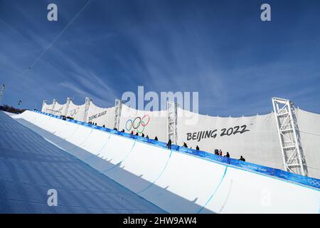 Allgemeine Ansicht, 11. FEBRUAR 2022 - Snowboarden : Halbpipe-Finale der Herren während der Olympischen Winterspiele 2022 in Peking im Genting Snow Park in Zhangjia Stockfoto