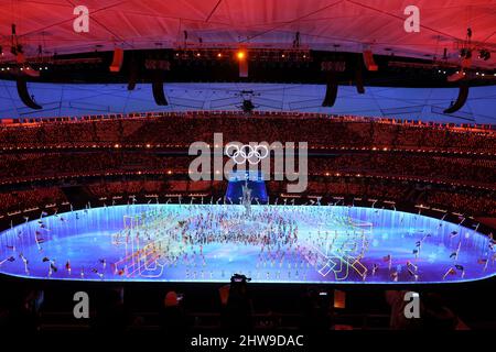 Gesamtansicht, 20. FEBRUAR 2022 : Abschlusszeremonie der Olympischen Winterspiele 2022 in Peking im Nationalstadion in Peking, China. NUR VERKÄUFE MIT URSPRUNG IN DEN USA Stockfoto