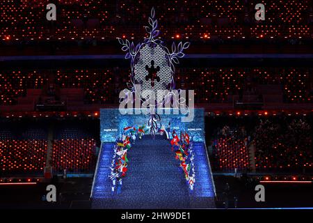 Genral View, 20. FEBRUAR 2022 : Abschlusszeremonie der Olympischen Winterspiele 2022 in Peking im Nationalstadion in Peking, China. NUR VERKÄUFE MIT URSPRUNG IN DEN USA Stockfoto