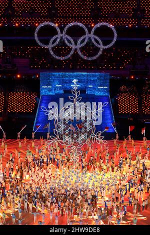 Genral View, 20. FEBRUAR 2022 : Abschlusszeremonie der Olympischen Winterspiele 2022 in Peking im Nationalstadion in Peking, China. NUR VERKÄUFE MIT URSPRUNG IN DEN USA Stockfoto