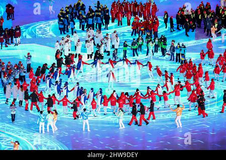 Genral View, 20. FEBRUAR 2022 : Abschlusszeremonie der Olympischen Winterspiele 2022 in Peking im Nationalstadion in Peking, China. NUR VERKÄUFE MIT URSPRUNG IN DEN USA Stockfoto