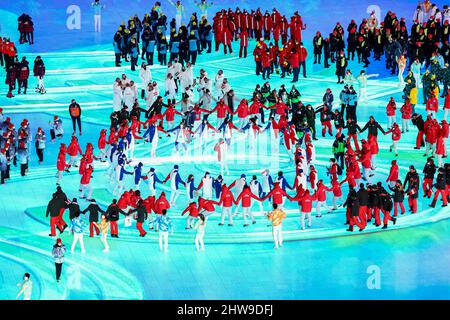 Genral View, 20. FEBRUAR 2022 : Abschlusszeremonie der Olympischen Winterspiele 2022 in Peking im Nationalstadion in Peking, China. NUR VERKÄUFE MIT URSPRUNG IN DEN USA Stockfoto