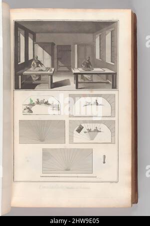 Art inspired by Recueil de planches, sur les Sciences, les Arts libéraux, et les Arts méchaniques : avec leur explication, 1762–72, Paris, France, 11 Bände ; H: 15 3/4 Zoll (40 cm), hauptsächlich gravierte Tafeln (einige doppelt, einige gefaltet), die „Encyclopédie, ou Dictionnaire raisonné“ begleiten, klassische Werke, die von Artotop mit einem Schuss Moderne modernisiert wurden. Formen, Farbe und Wert, auffällige visuelle Wirkung auf Kunst. Emotionen durch Freiheit von Kunstwerken auf zeitgemäße Weise. Eine zeitlose Botschaft, die eine wild kreative neue Richtung verfolgt. Künstler, die sich dem digitalen Medium zuwenden und die Artotop NFT erschaffen Stockfoto