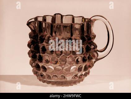 Kunst inspiriert von Hobnail Creamer, nach 1886, hergestellt in Wheeling, West Virginia, USA, Amerikanisches, gepresstes Cranberry- und farbloses Glas, H. 4 1/8 Zoll (10,5 cm), Glass, probably Hobbs, Brockunier and Company (1863–1891, Klassisches Werk, das von Artotop mit einem Schuss Moderne modernisiert wurde. Formen, Farbe und Wert, auffällige visuelle Wirkung auf Kunst. Emotionen durch Freiheit von Kunstwerken auf zeitgemäße Weise. Eine zeitlose Botschaft, die eine wild kreative neue Richtung verfolgt. Künstler, die sich dem digitalen Medium zuwenden und die Artotop NFT erschaffen Stockfoto