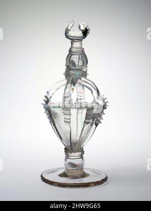 Kunst inspiriert von Bank, 1833–50, hergestellt in Sandwich, Massachusetts, USA, Amerikanisches, geblasenes Glas mit angewendter Dekoration, H. 10 1/4 Zoll (26 cm), Glass, Possibly Boston & Sandwich Glass Company (American, 1825–1888, Sandwich, Massachusetts), der hohle Knauf unterhalb des Vogelfinals auf, Classic Works modernisiert von Artotop mit einem Schuss Moderne. Formen, Farbe und Wert, auffällige visuelle Wirkung auf Kunst. Emotionen durch Freiheit von Kunstwerken auf zeitgemäße Weise. Eine zeitlose Botschaft, die eine wild kreative neue Richtung verfolgt. Künstler, die sich dem digitalen Medium zuwenden und die Artotop NFT erschaffen Stockfoto