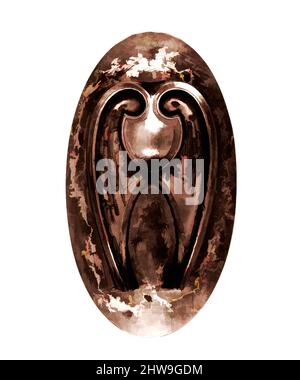 Kunst inspiriert von einem Full-Size-Muster für Facsimiles an Vorder- und Rückseite des Griffs der Bryant Vase, ca. 1875, hergestellt in New York, New York, USA, Amerikaner, Kupfer, Metalllegierung, Blei, 15 1/2 × 8 1/2 × 2 1/2 in., 16 lb. (39,4 × 21,6 × 6,4 cm, 7,3 kg), Metall, Tiffany & Co. (, Klassische Werke, die von Artotop mit einem Schuss Modernität modernisiert wurden. Formen, Farbe und Wert, auffällige visuelle Wirkung auf Kunst. Emotionen durch Freiheit von Kunstwerken auf zeitgemäße Weise. Eine zeitlose Botschaft, die eine wild kreative neue Richtung verfolgt. Künstler, die sich dem digitalen Medium zuwenden und die Artotop NFT erschaffen Stockfoto