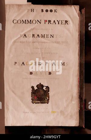 Kunst inspiriert von Book of Common Prayer, Bible, and Book of Psalms, 1715–28, Made in England, British, Paper, H. 17 1/8 Zoll (43,5 cm), Naturstoffe, Klassisches Werk von Artotop mit einem Schuss Moderne modernisiert. Formen, Farbe und Wert, auffällige visuelle Wirkung auf Kunst. Emotionen durch Freiheit von Kunstwerken auf zeitgemäße Weise. Eine zeitlose Botschaft, die eine wild kreative neue Richtung verfolgt. Künstler, die sich dem digitalen Medium zuwenden und die Artotop NFT erschaffen Stockfoto