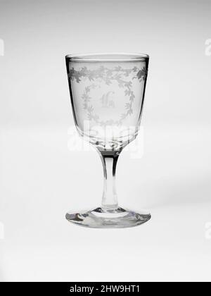 Kunst inspiriert von Weingoblet, ca. 1867, hergestellt in Sandwich, Massachusetts, USA, Mundgeblasenes Glas, H. 4 1/8 Zoll (10,5 cm); Durchm. 2 Zoll (5,1 cm), Glass, Boston & Sandwich Glass Company (amerikanisch, 1825–1888, Sandwich, Massachusetts, Klassisches Werk, das von Artotop mit einem Schuss Moderne modernisiert wurde. Formen, Farbe und Wert, auffällige visuelle Wirkung auf Kunst. Emotionen durch Freiheit von Kunstwerken auf zeitgemäße Weise. Eine zeitlose Botschaft, die eine wild kreative neue Richtung verfolgt. Künstler, die sich dem digitalen Medium zuwenden und die Artotop NFT erschaffen Stockfoto