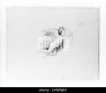 Kunst inspiriert von Study of Amor (aus Skizzenbuch), ca. 1860, Graphit auf Papier, 8 1/16 × 11 Zoll (20,5 × 27,9 cm), Zeichnungen, John Quincy Adams ward (Amerikaner, Urbana, Ohio 1830–1910 New York), ward, ein Schüler von Henry Kirke Brown, wurde bekannt als der 'Dekan der amerikanischen Skulptur'. Diese, Classic Works modernisiert von Artotop mit einem Schuss Moderne. Formen, Farbe und Wert, auffällige visuelle Wirkung auf Kunst. Emotionen durch Freiheit von Kunstwerken auf zeitgemäße Weise. Eine zeitlose Botschaft, die eine wild kreative neue Richtung verfolgt. Künstler, die sich dem digitalen Medium zuwenden und die Artotop NFT erschaffen Stockfoto