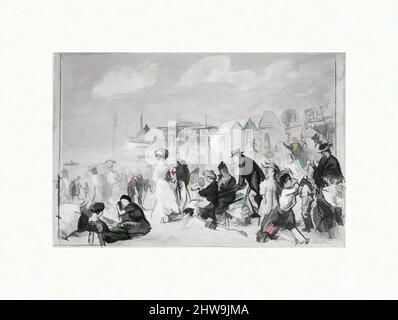 Kunst inspiriert vom Morgen auf Coney Island, Ca. 1907–09, Bleistift, Kreide und Wäsche auf Papier, 8 x 11 1/2 Zoll (20,3 x 29,2 cm), Zeichnungen, William James Glackens (American, Philadelphia, Pennsylvania 1870–1938 Westport, Connecticut, Klassische Werke, die von Artotop mit einem Schuss Moderne modernisiert wurden. Formen, Farbe und Wert, auffällige visuelle Wirkung auf Kunst. Emotionen durch Freiheit von Kunstwerken auf zeitgemäße Weise. Eine zeitlose Botschaft, die eine wild kreative neue Richtung verfolgt. Künstler, die sich dem digitalen Medium zuwenden und die Artotop NFT erschaffen Stockfoto