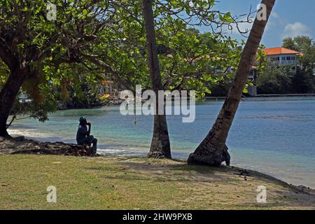 Prickly Bay Grenada L'anse Aux Epines Beach Vater und Sohn Stockfoto